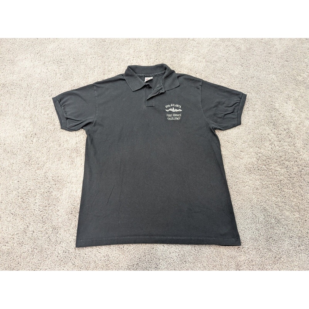 Vintage USS Atlanta Polo Shirt Mens Extra Large Embroidered‎ Anvil